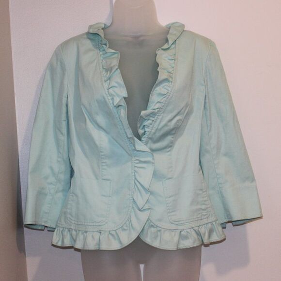 Talbots Ruffle Jacket Blazer Women Size 8 - Picture 1 of 14